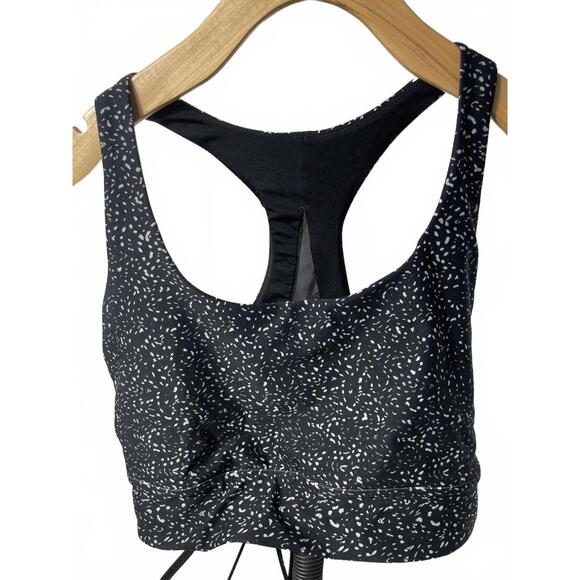 Dip Sports Bra Women's XL Black White Speckled Mesh Racer - Picture 5 of 5